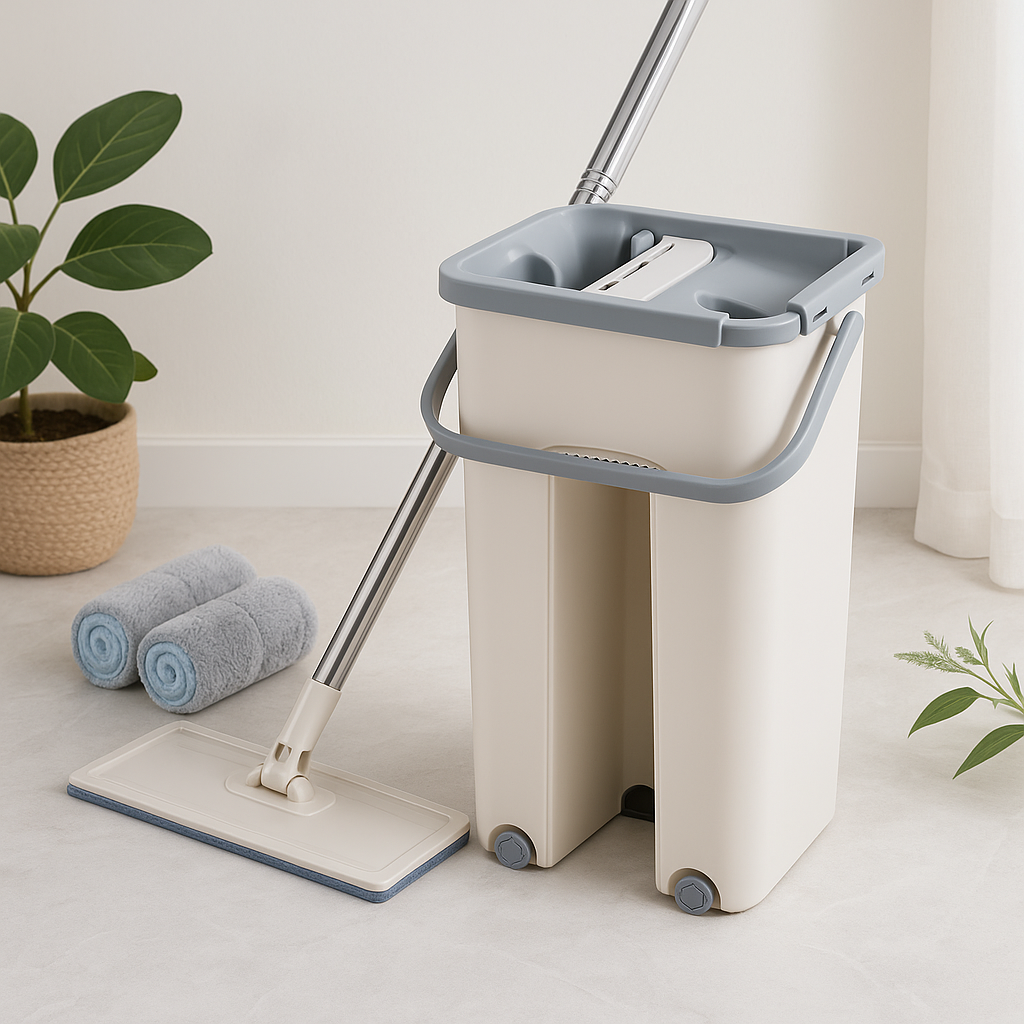 Hands-Free Flat Mop & Bucket Set